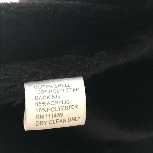 WHBM Black Faux Shearling Wrap Jacket - Picture 15 of 16
